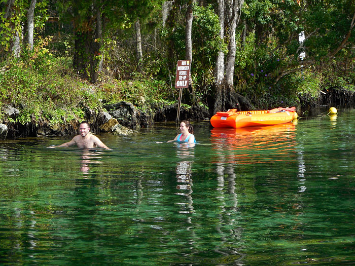 Kayaking and Swimming in Three Sisters Springs